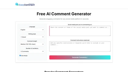 Easy Comment Generator